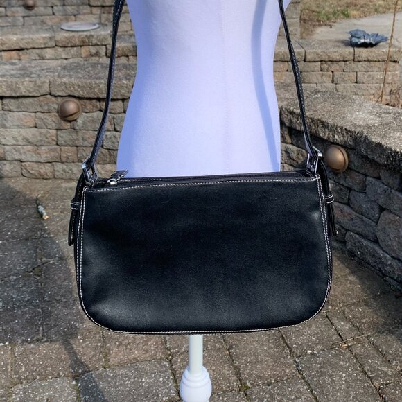 Charter Club Handbags - CHARTER CLUB Black Leather Shoulder Bag